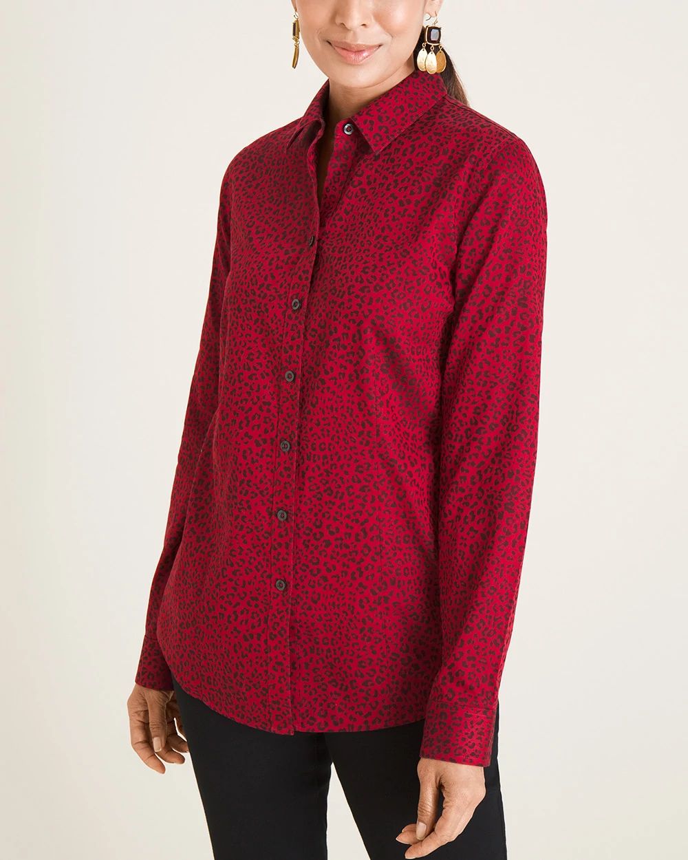 No-Iron All-Seasons Animal-Print Shirt | Chico's